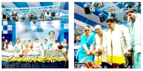 বারাসাত কাছারি ময়দানের অস্থায়ী মঞ্চ শুরু হল যাত্রা উৎসব